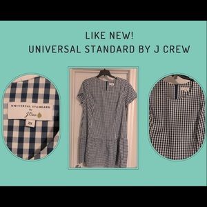 Like New Dress - Universal Standard by J Crew - Size 2X in Green/White Check